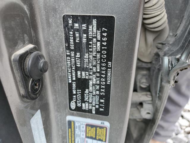 5XXGR4A66CG014647 - 2012 KIA OPTIMA SX GRAY photo 12