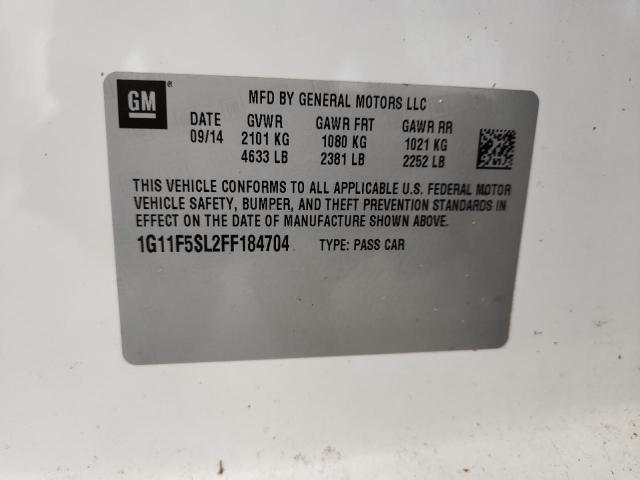 1G11F5SL2FF184704 - 2015 CHEVROLET MALIBU LTZ WHITE photo 12