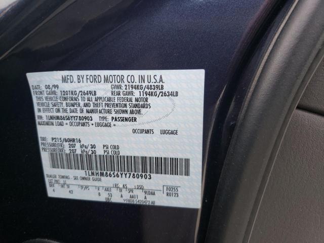 1LNHM86S6YY780903 - 2000 LINCOLN LS BLUE photo 12