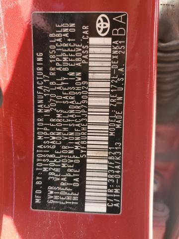 5YFBURHE3JP790029 - 2018 TOYOTA COROLLA L RED photo 12