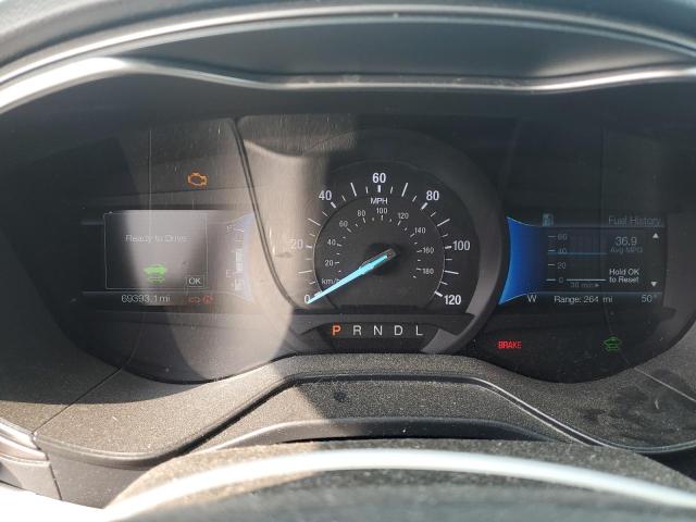 3FA6P0LU3KR185142 - 2019 FORD FUSION SE WHITE photo 9