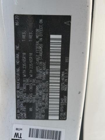 5TDHZRBH0LS031024 - 2020 TOYOTA HIGHLANDER XLE Ağ foto 13