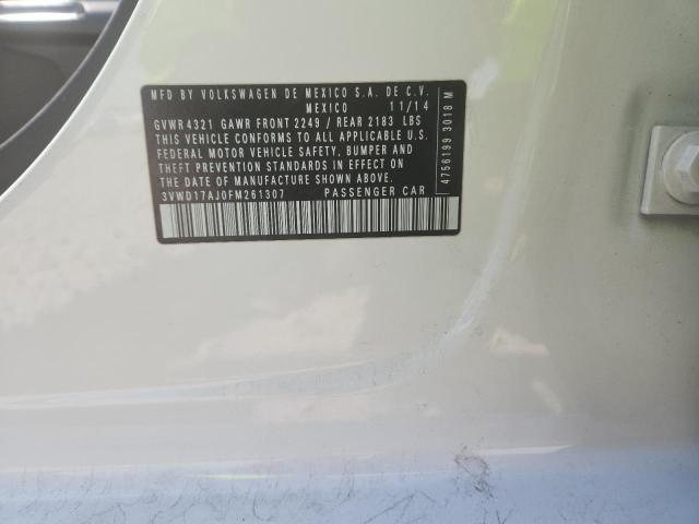 3VWD17AJ0FM261307 - 2015 VOLKSWAGEN JETTA SE Ақ фото 12