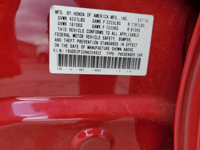 19UDE2F32HA004932 - 2017 ACURA ILX BASE WATCH PLUS RED photo 12