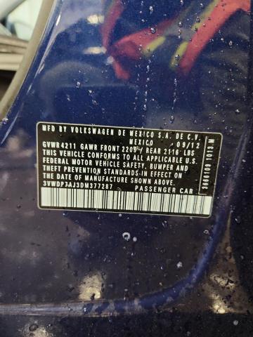 3VWDP7AJ3DM377287 - 2013 VOLKSWAGEN JETTA SE Niebieski zdjęcie 13