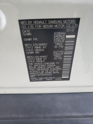 KNMAT2MT5HP605310 - 2017 NISSAN ROGUE S WHITE photo 14