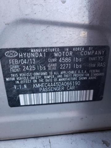 KMHEC4A45DA066190 - 2013 HYUNDAI SONATA HYBRID SILVER photo 12