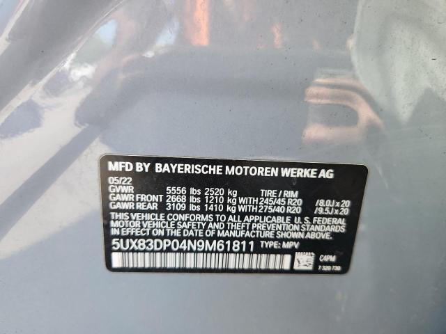 5UX83DP04N9M61811 - 2022 BMW X3 M40I GRAY photo 14