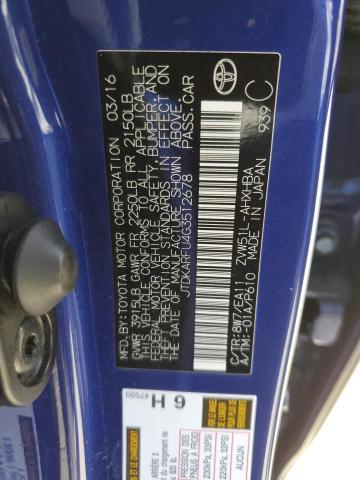 JTDKARFU4G3512678 - 2016 TOYOTA PRIUS BLUE photo 13