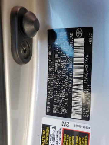 4T1BF3EK3BU188555 - 2011 TOYOTA CAMRY BASE SILVER photo 12