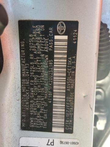 4T1BF1FK2DU252185 - 2013 TOYOTA CAMRY L SILVER photo 12