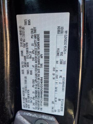 1FMCU9H98DUD34084 - 2013 FORD ESCAPE SEL BLACK photo 13