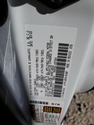 3TYSX5EN5NT013115 - 2022 TOYOTA TACOMA ACCESS CAB თეთრი ფოტო 12