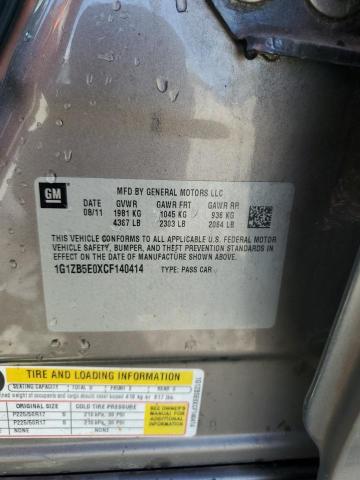 1G1ZB5E0XCF140414 - 2012 CHEVROLET MALIBU LS Թուխ լուսանկար 13