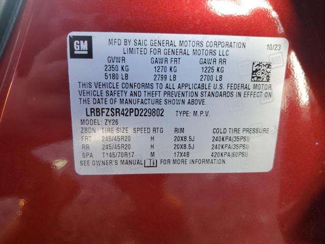 LRBFZSR42PD229802 - 2023 BUICK ENVISION AVENIR RED photo 12