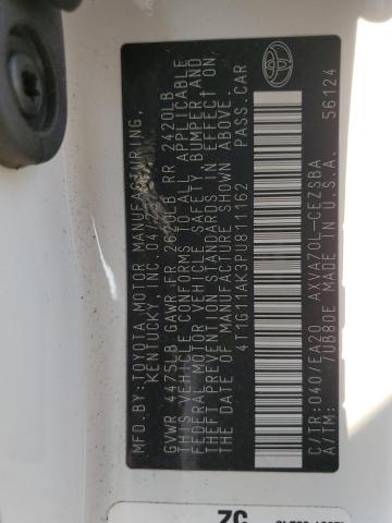 4T1G11AK3PU811162 - 2023 TOYOTA CAMRY SE NIGHT SHADE WHITE photo 12