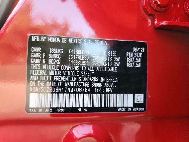 3CZRU6H17NM706764 - 2022 HONDA HR-V SPORT 红色 照片 14