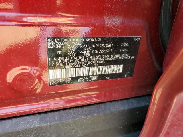 JTMMWRFV5MD115604 - 2021 TOYOTA RAV4 LE BURGUNDY photo 12