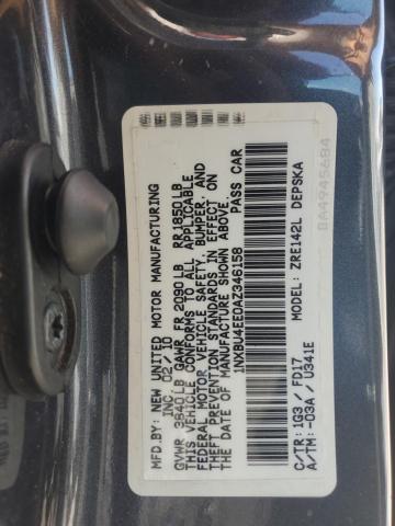 1NXBU4EE0AZ346158 - 2010 TOYOTA COROLLA BASE Grau Foto 12