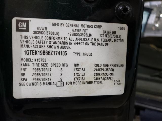 1GTEK19B66Z174105 - 2006 GMC NEW SIERRA K1500 GREEN photo 12