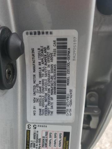 1NXBR32E16Z633645 - 2006 TOYOTA COROLLA CE Արծաթագույն լուսանկար 12