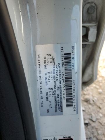 JM1BL1V72C1690523 - 2012 MAZDA 3 I WHITE photo 12