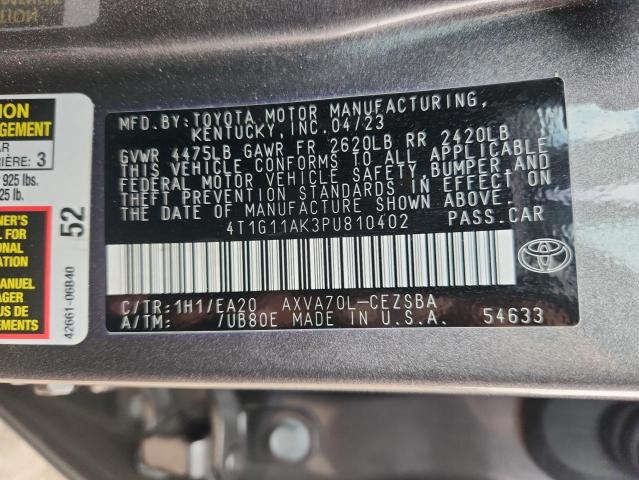 4T1G11AK3PU810402 - 2023 TOYOTA CAMRY SE NIGHT SHADE GRAY photo 13