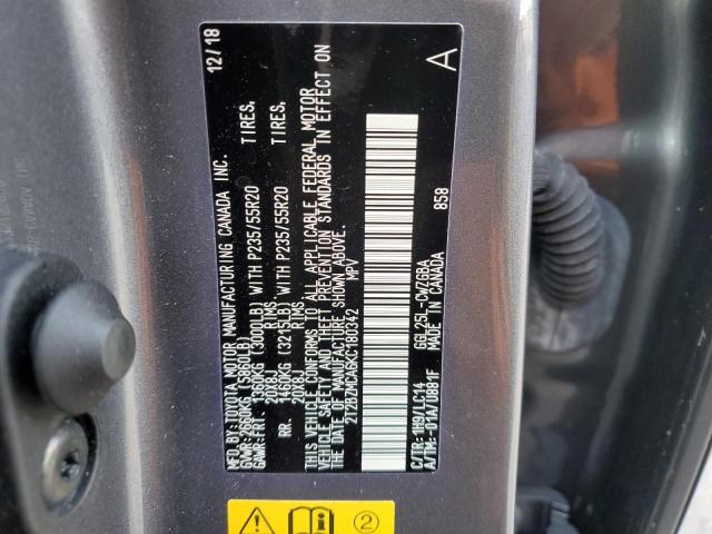2T2BZMCA6KC180342 - 2019 LEXUS RX 350 BASE GRAY photo 14