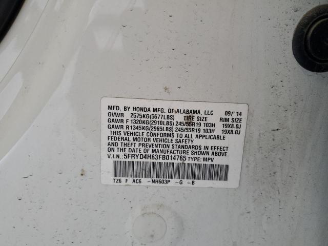5FRYD4H63FB014765 - 2015 ACURA MDX TECHNOLOGY Blanc photo 13