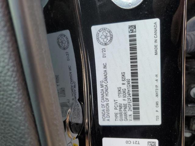 2HGFE2F24PH102490 - 2023 HONDA CIVIC LX BLACK photo 13