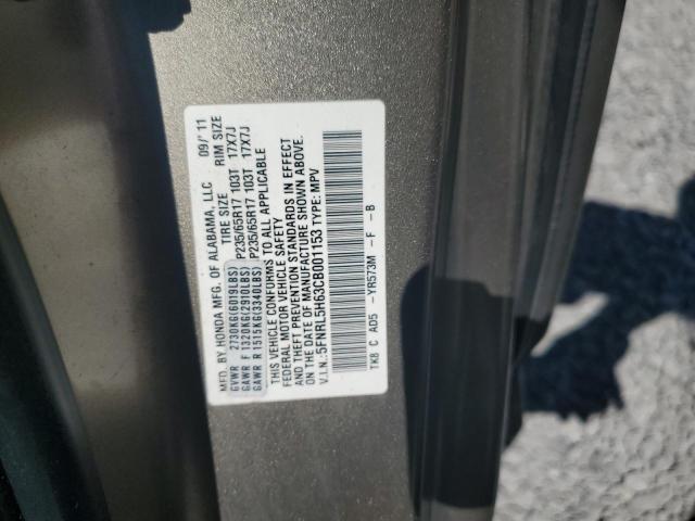 5FNRL5H63CB001153 - 2012 HONDA ODYSSEY EXL GOLD photo 13