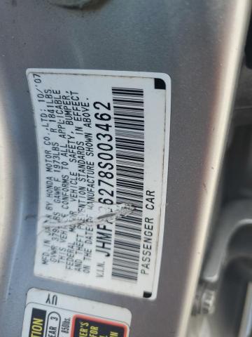 JHMFA36278S003462 - 2008 HONDA CIVIC HYBRID 银色 照片 12