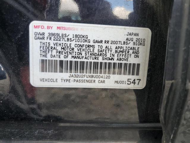 JA32U2FUXBU004120 - 2011 MITSUBISHI LANCER ES/ES SPORT BLACK photo 12