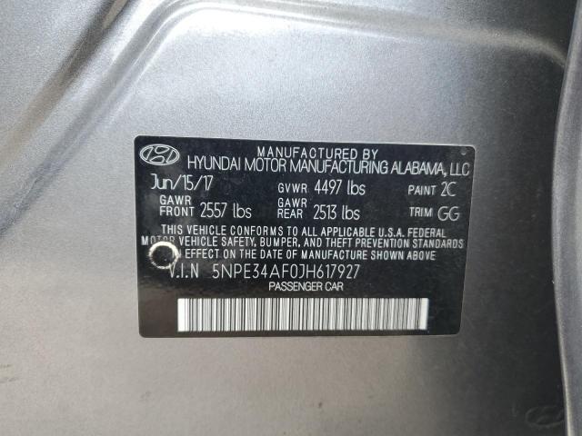 5NPE34AF0JH617927 - 2018 HYUNDAI SONATA SPORT GRAY photo 13