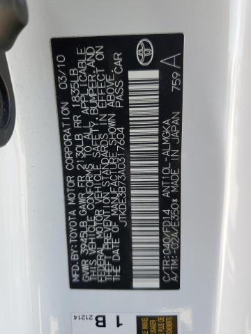 JTKDE3B73A0317604 - 2010 TOYOTA SCION TC 白色 照片 12