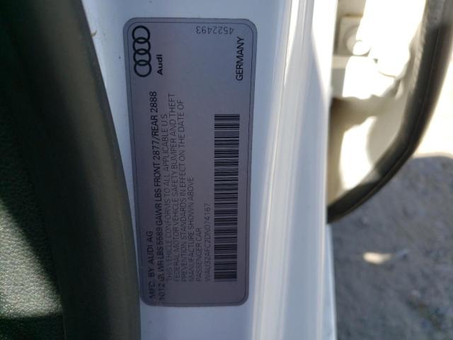 WAU32AFC2DN074167 - 2013 AUDI S7 PRESTIGE WHITE photo 12