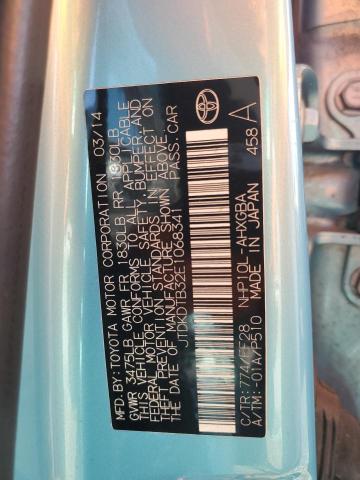 JTDKDTB32E1068341 - 2014 TOYOTA PRIUS C TURQUOISE photo 13