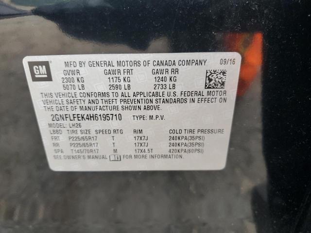 2GNFLFEK4H6195710 - 2017 CHEVROLET EQUINOX LT 黑色 照片 14