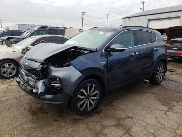 KNDPNCAC4K7585797 - 2019 KIA SPORTAGE EX BLUE photo 1