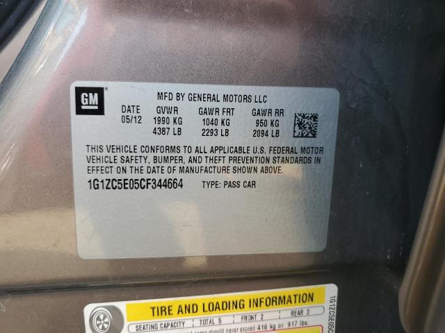 1G1ZC5E05CF344664 - 2012 CHEVROLET MALIBU 1LT Qəhvəyi foto 12