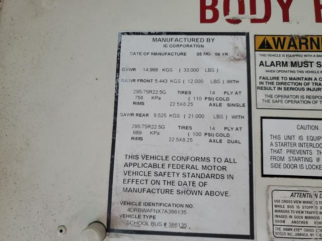 4DRBWAFNX7A386135 - 2007 IC CORPORATION 3000 Sarı foto 10