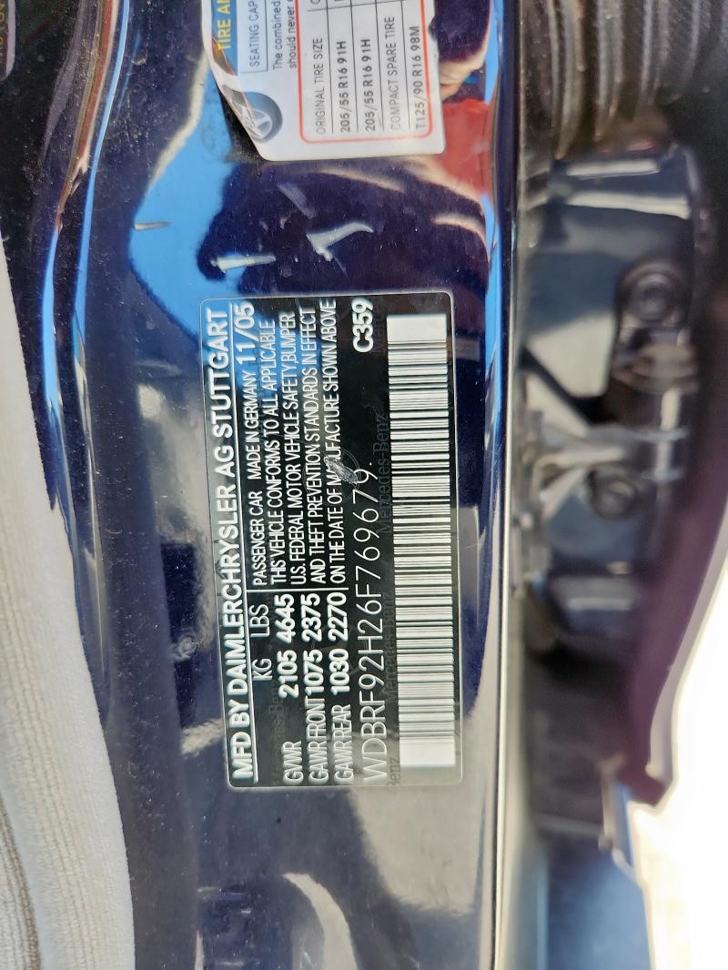 WDBRF92H26F769679 - 2006 MERCEDES-BENZ C 280 4MATIC BLUE photo 12