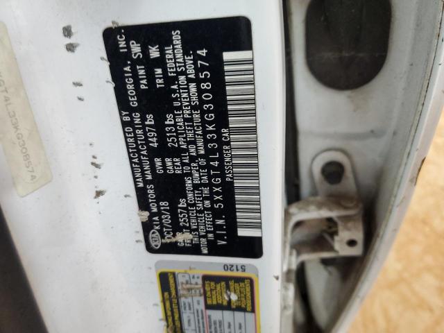 5XXGT4L33KG308574 - 2019 KIA OPTIMA LX თეთრი ფოტო 12