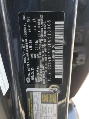 5XXGN4A71FG513008 - 2015 KIA OPTIMA EX BLACK photo 12