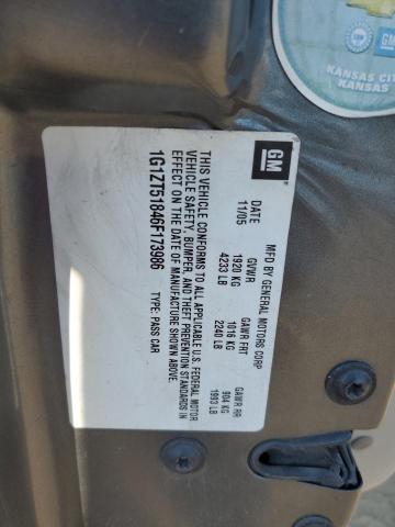 1G1ZT51846F173986 - 2006 CHEVROLET MALIBU LT GRAY photo 13