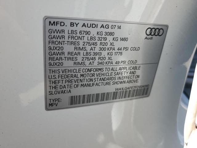 WA1LGAFE7FD004060 - 2015 AUDI Q7 PREMIUM PLUS Biały zdjęcie 12