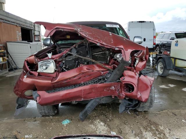 5TBRU34115S449555 - 2005 TOYOTA TUNDRA ACCESS CAB SR5 BURGUNDY photo 5