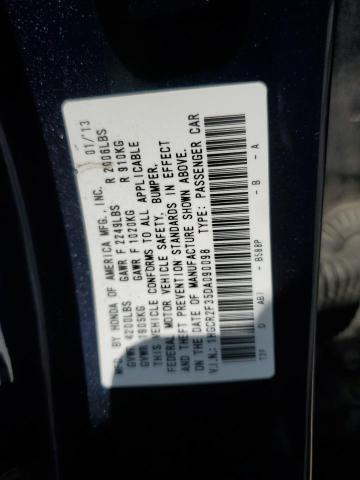 1HGCR2F35DA090098 - 2013 HONDA ACCORD LX BLUE photo 12