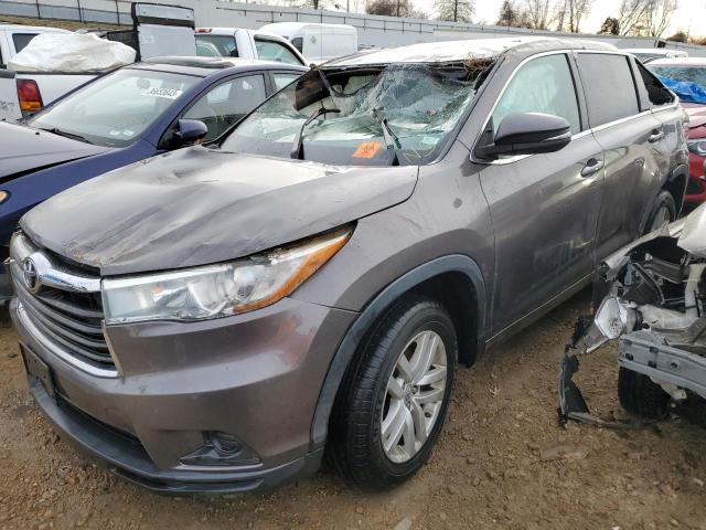 5TDZARFH3FS016964 - 2015 TOYOTA HIGHLANDER LE GRAY photo 1