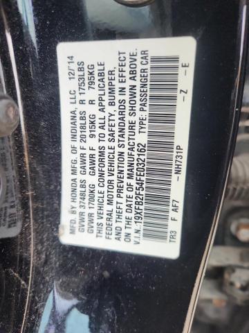 19XFB2F54FE032162 - 2015 HONDA CIVIC LX BLACK photo 12